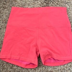 Lululemon Athletica Pink Bike Shorts with Wide Waistband